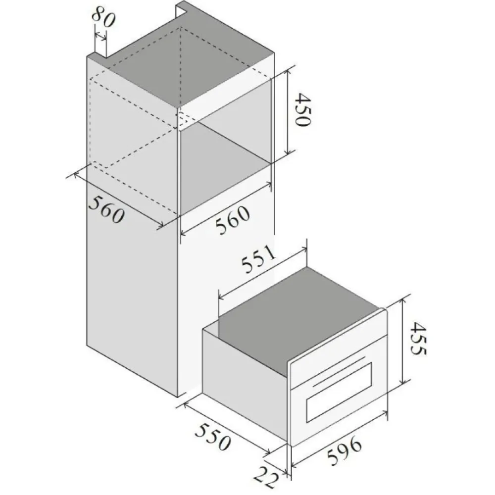 Sisseehitatud blast chill Ilve BC645STC 40L