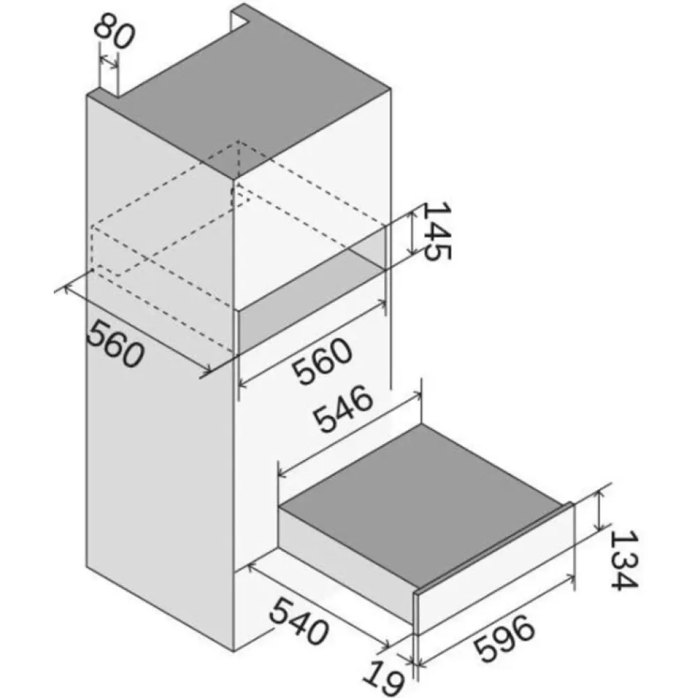 Machine d'emballage sous vide encastrée en verre trempé noir brillant 60 cm Ilve VM615S