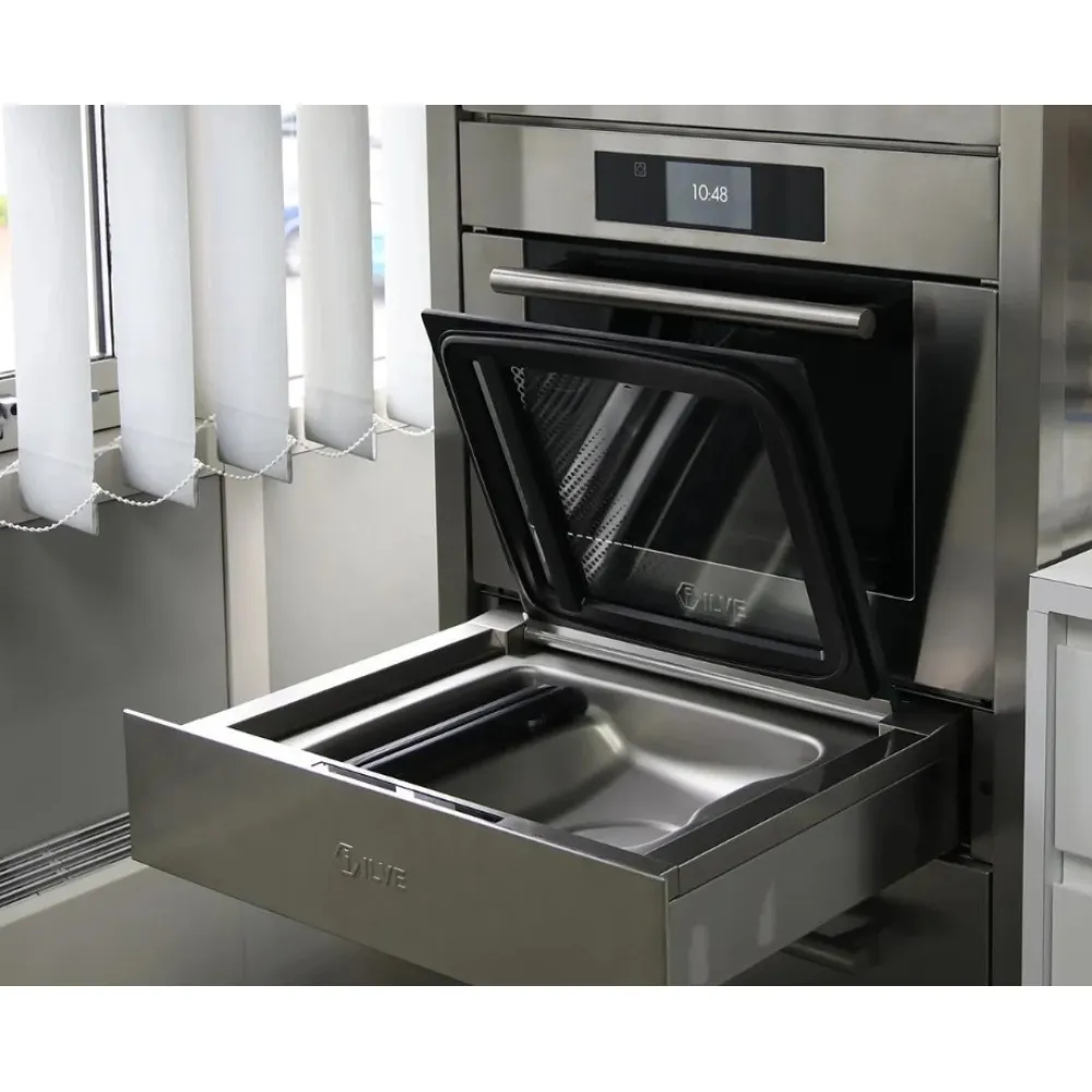 Machine d'emballage sous vide encastrée en verre trempé noir brillant 60 cm Ilve VM615S
