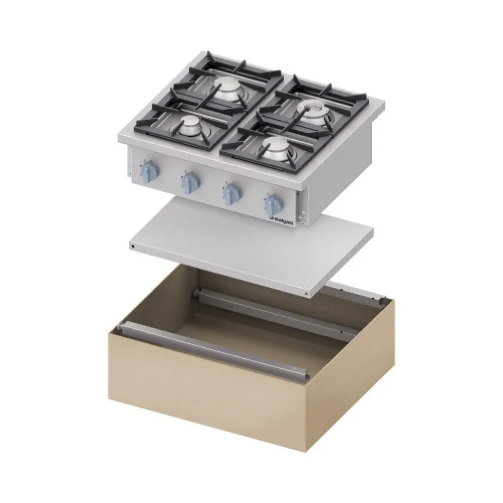 Gas cooker with 6 burners 1200 32,5 kW