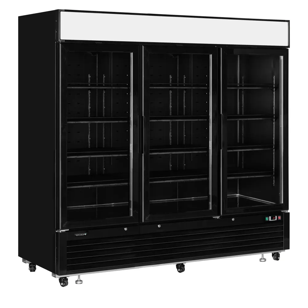 Congélateur vitrine 1436 litres avec 3 portes, noir
