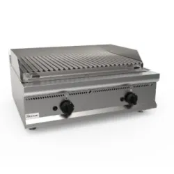 Plaque grill à gaz rainurée avec pierres de lave L7/BS2BB