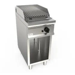 Plaque grill rainurée à gaz avec pierres de lave et armoire neutre L7/BS1BA