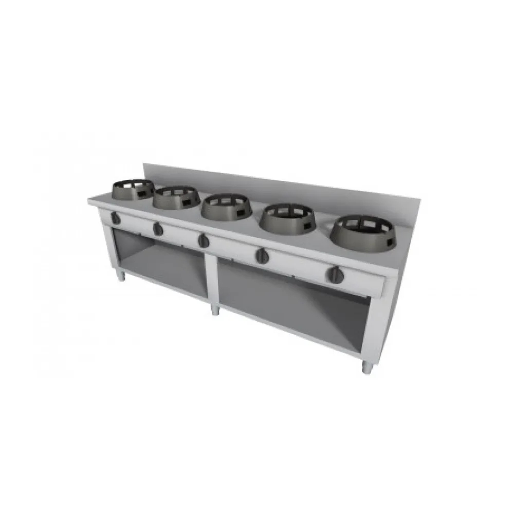 Cuisinière WOK à gaz avec meuble neutre 2500x700mm LS0250070BA