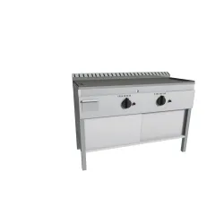 Plaque de cuisson lisse à gaz avec portes coulissantes FRY-TOP FTSPS/2GK.BC