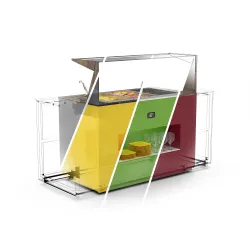 Buffet-vitrine chauffante pour récipients GN BUB150V
