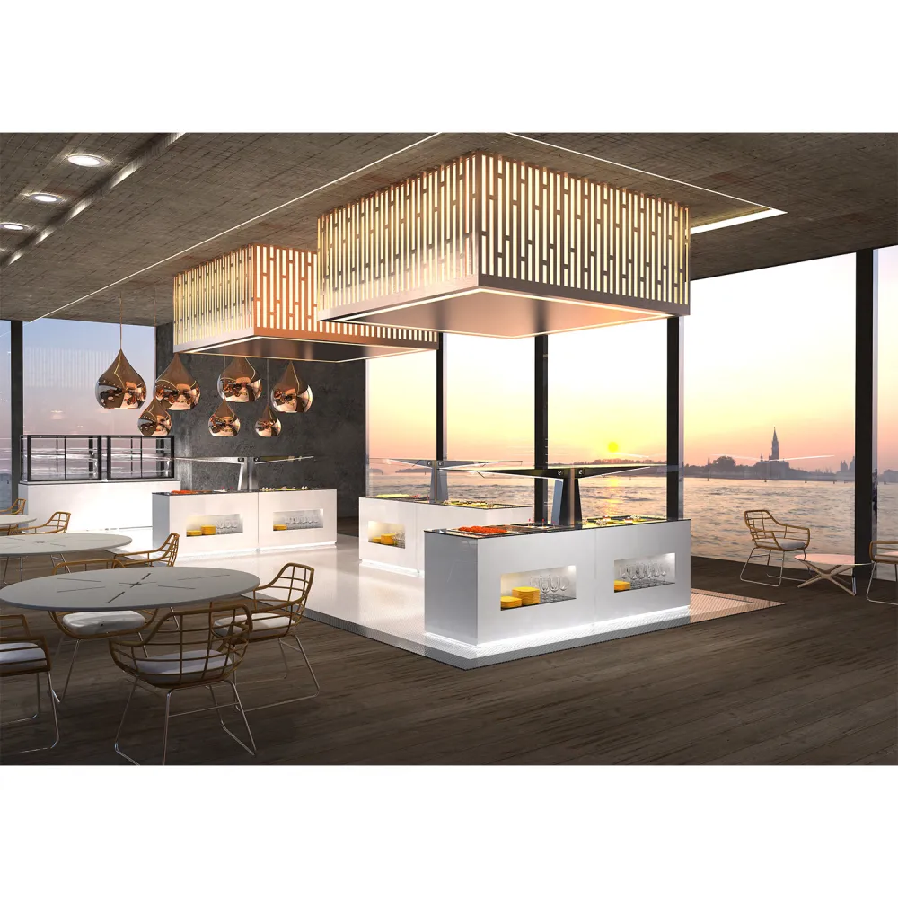 Buffet-vitrine avec surface chauffante BUSV