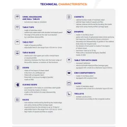 Table en acier inoxydable avec cadre et côté 2000
