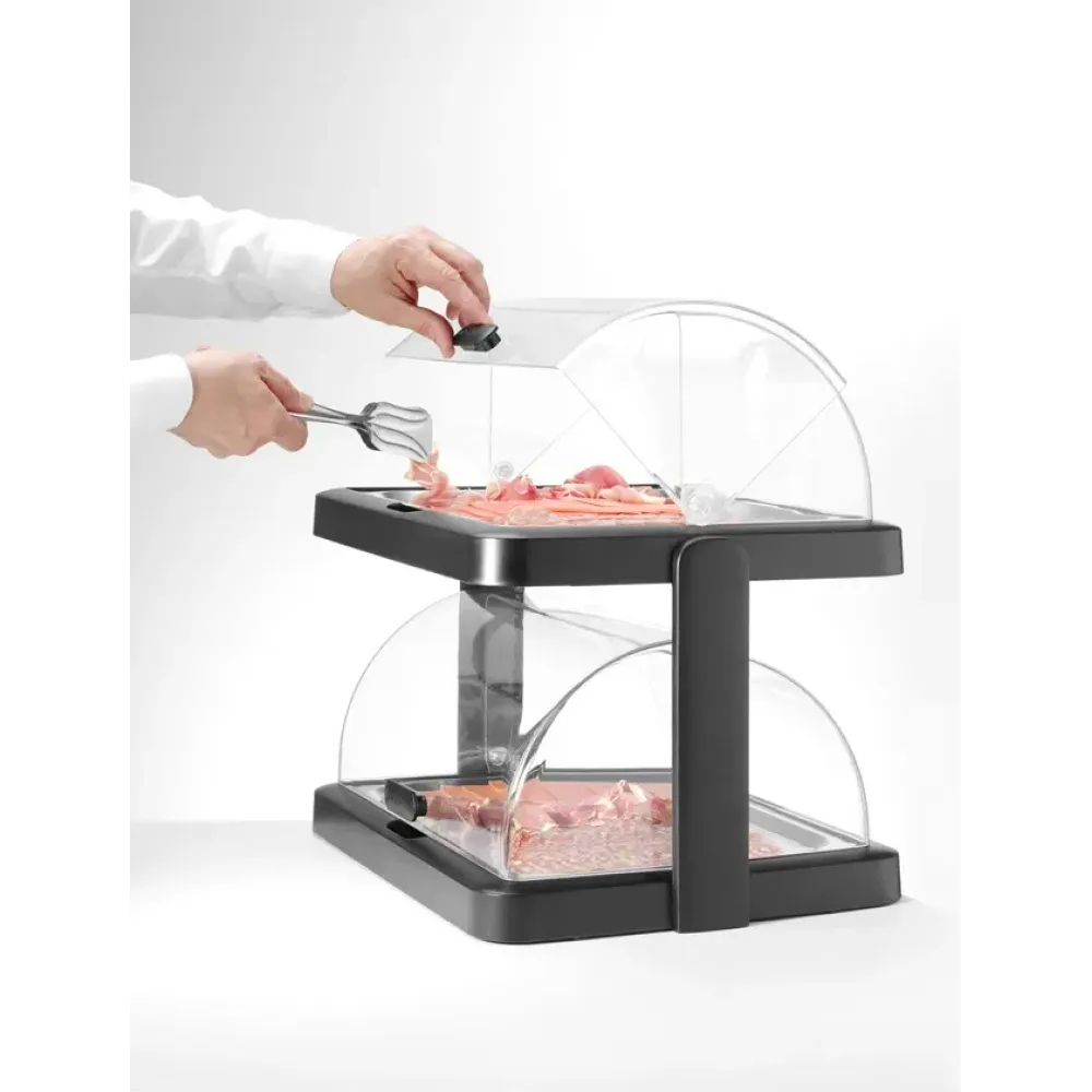 Bac de présentation froide avec couvercle roll-top - 480x355x(H)480 mm