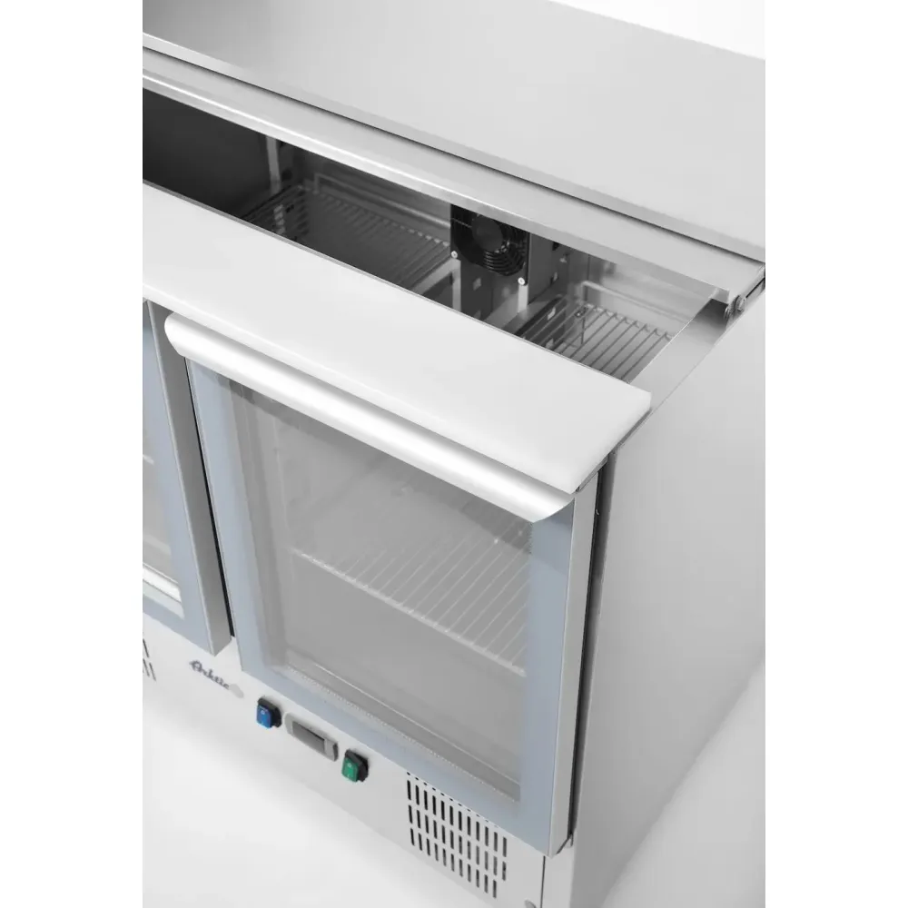 Vitrine réfrigérée 2 portes avec couvercle relevable