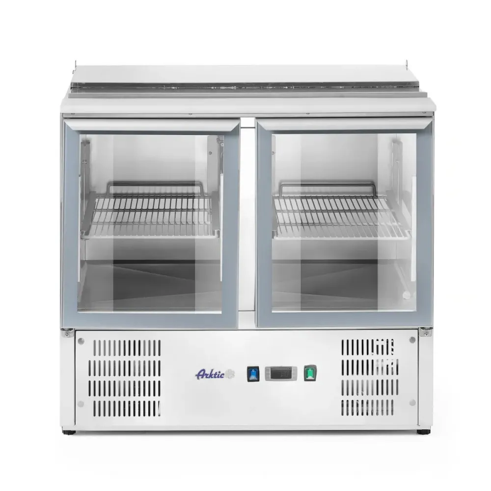 Vitrine réfrigérée 2 portes avec couvercle relevable