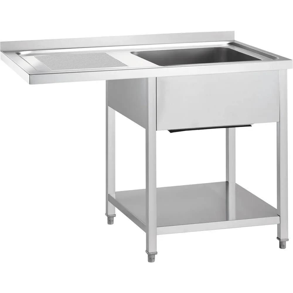 Meuble avec évier 1 bac et plan de travail recouvrable (L) 1000 / (W) 700