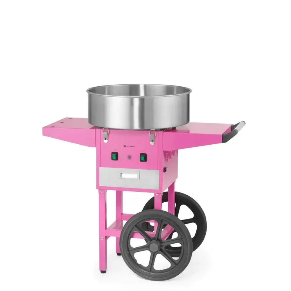 Machine à barbe à papa mobile rose sur chariot HENDI 282809