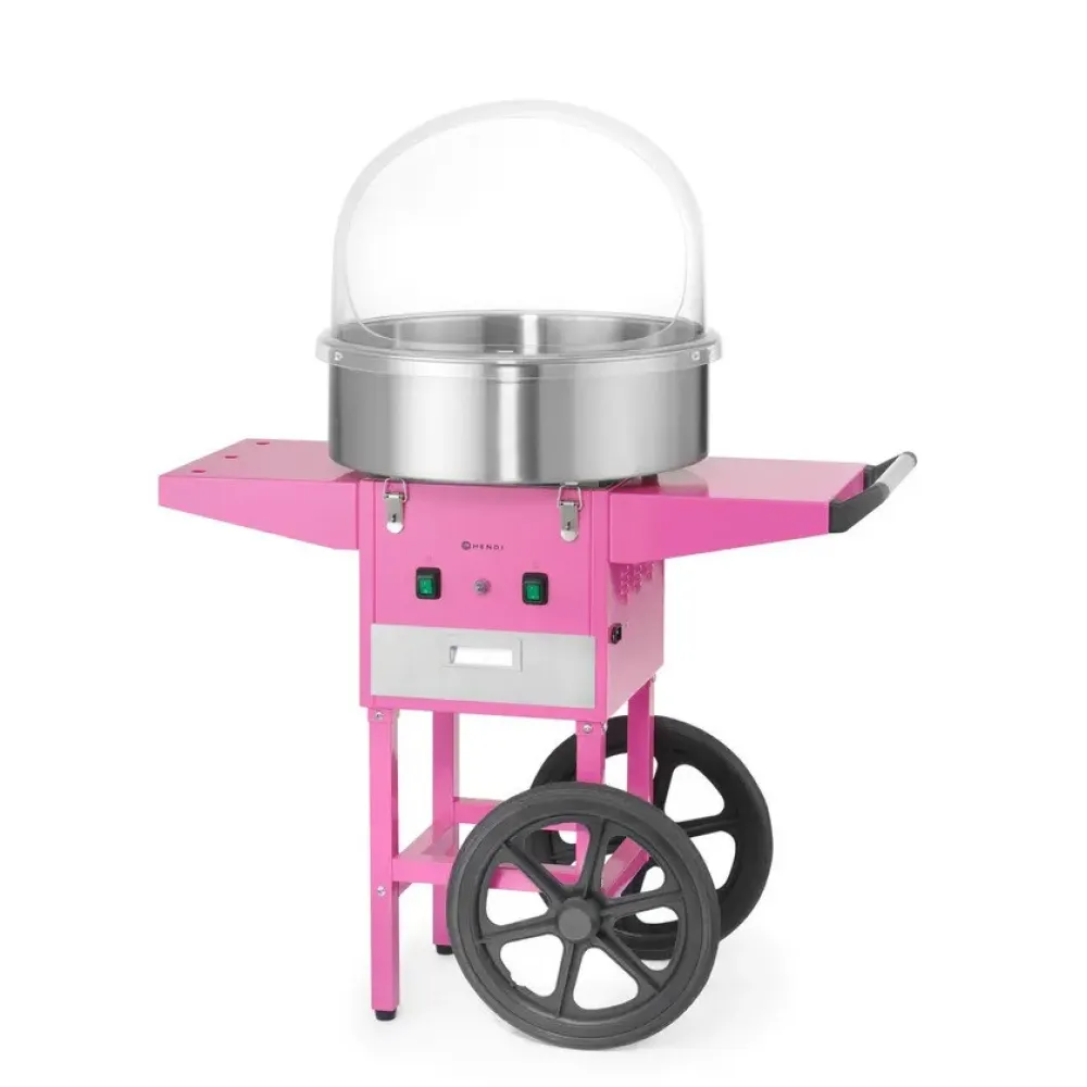 Machine à barbe à papa mobile rose sur chariot HENDI 282809