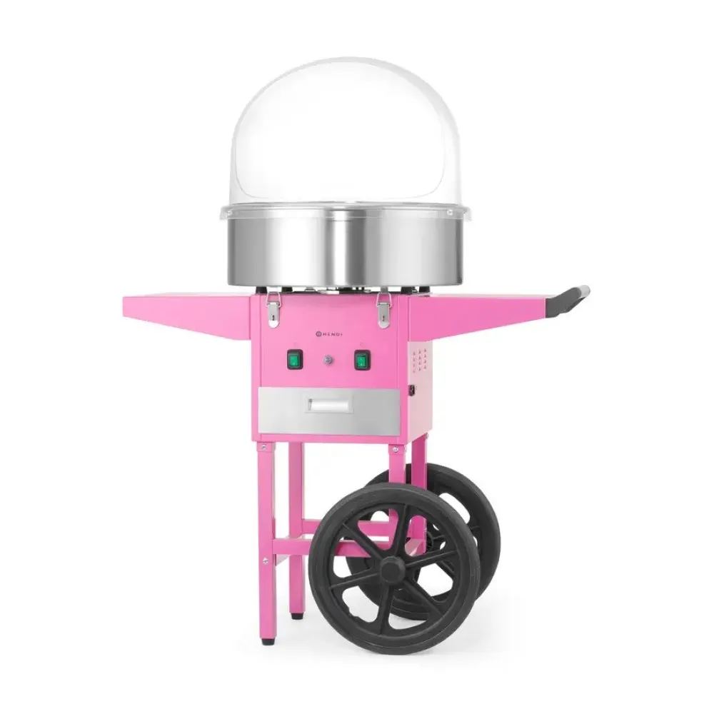 Machine à barbe à papa mobile rose sur chariot HENDI 282809