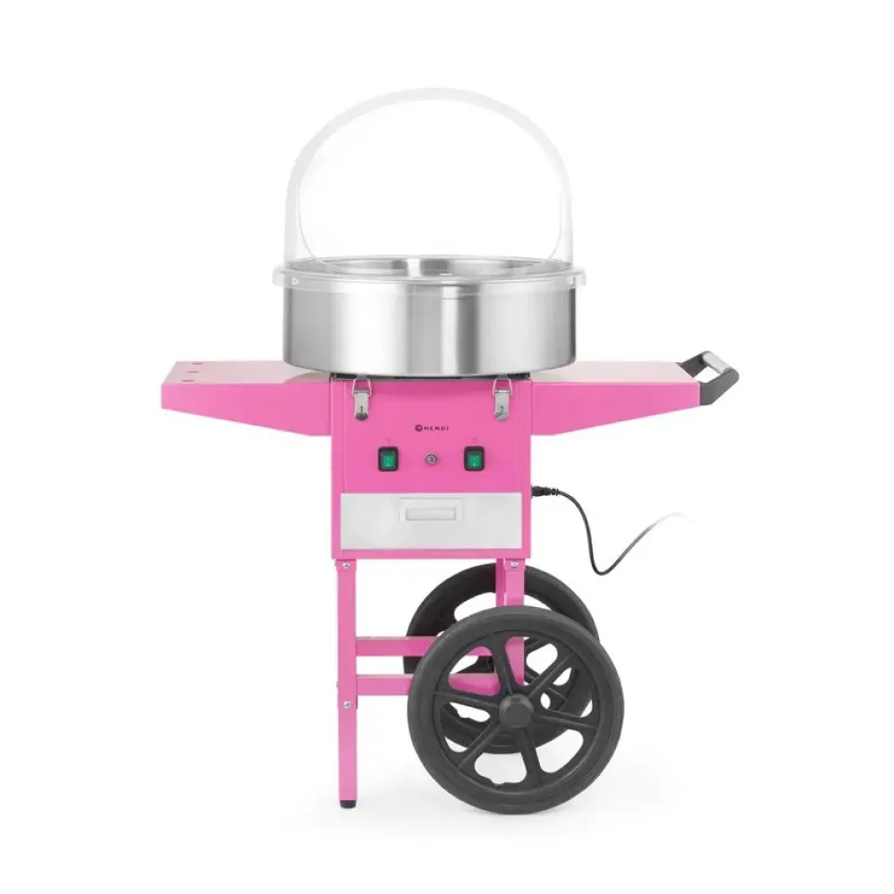 Machine à barbe à papa mobile rose sur chariot HENDI 282809