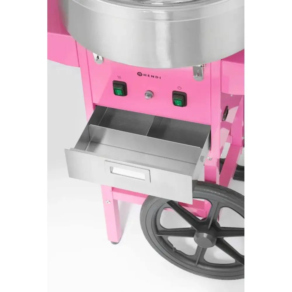 Machine à barbe à papa mobile rose sur chariot HENDI 282809