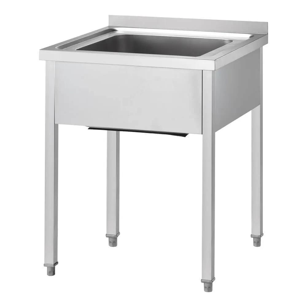 Table inox avec bac GREDIL 600 × 600 × 850 mm