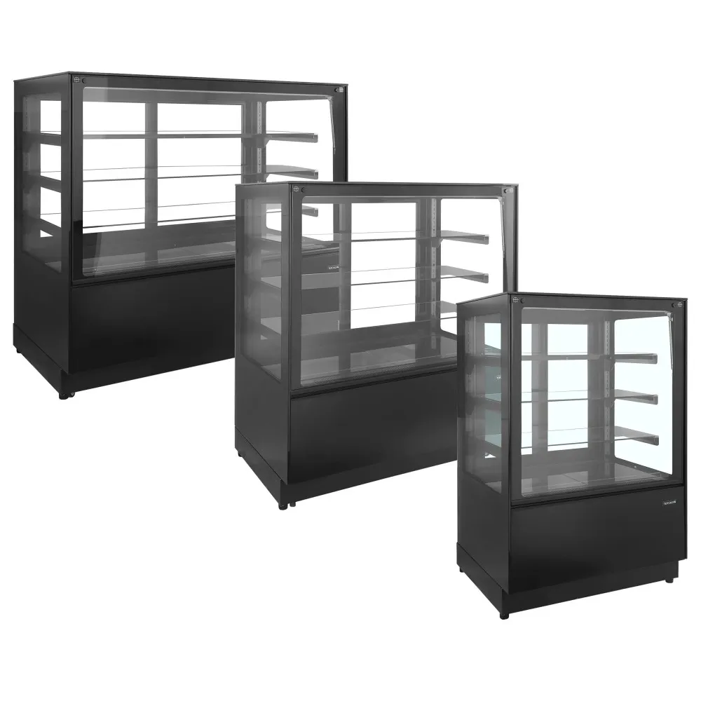 Vitrine réfrigérée pâtisserie TEFCOLD CTF120B 3 étagères noires