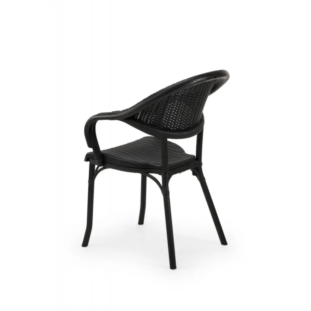 Chaise MARCO 110 noire empilable en polypropylène