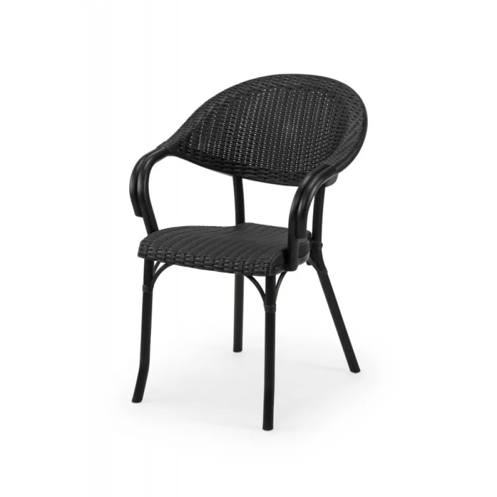 Chaise MARCO 110 noire empilable en polypropylène