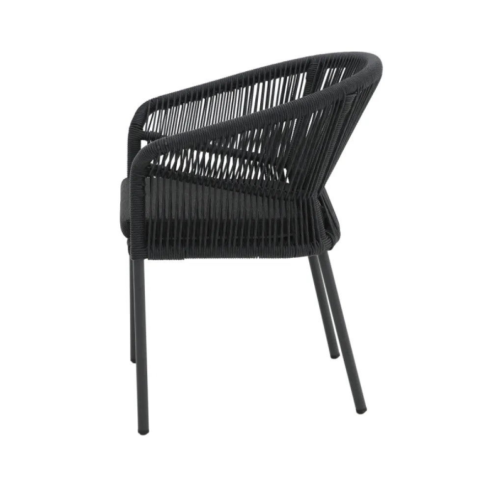 Chaise AUGUSTO 1616 black en technorattan empilable