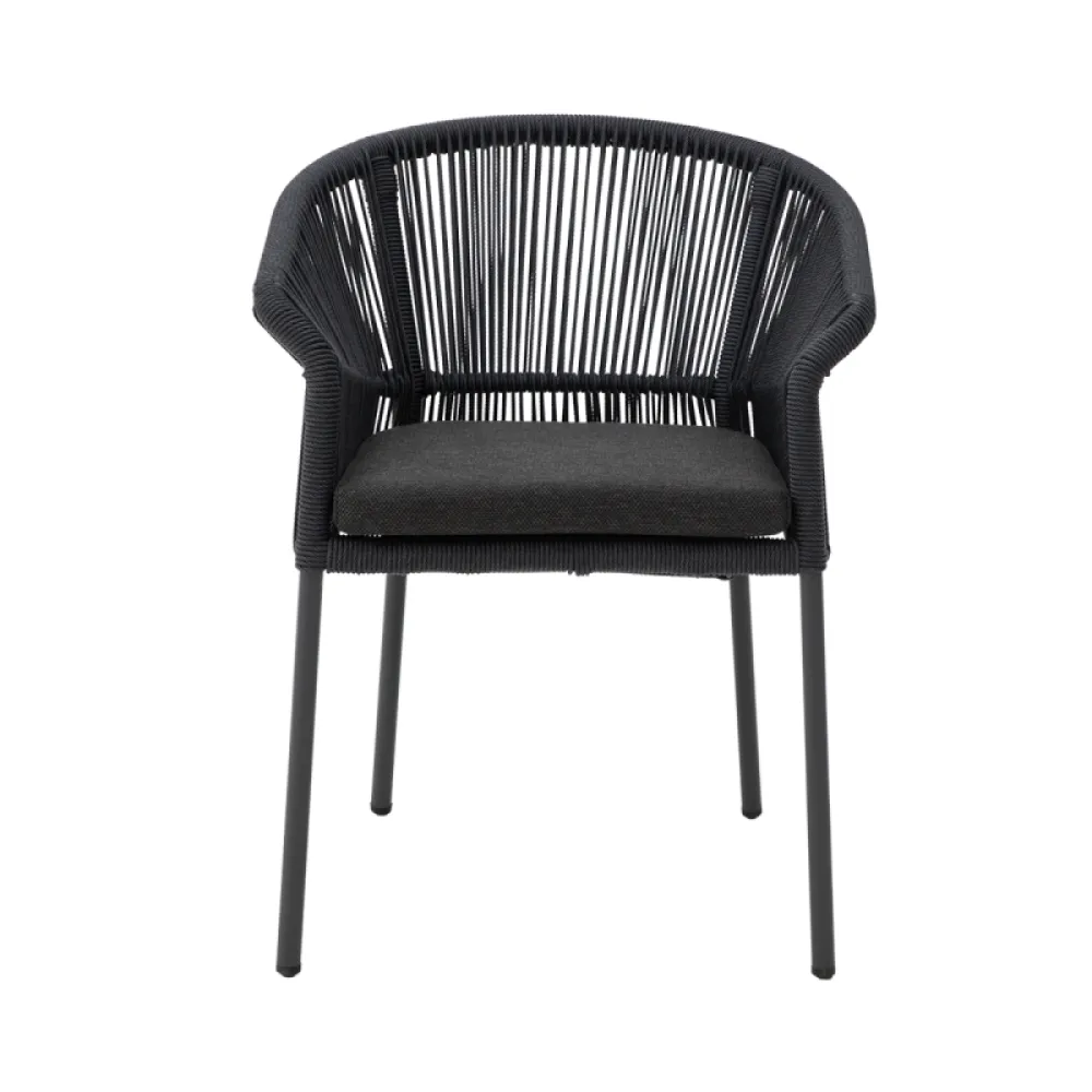 Chaise AUGUSTO 1616 black en technorattan empilable