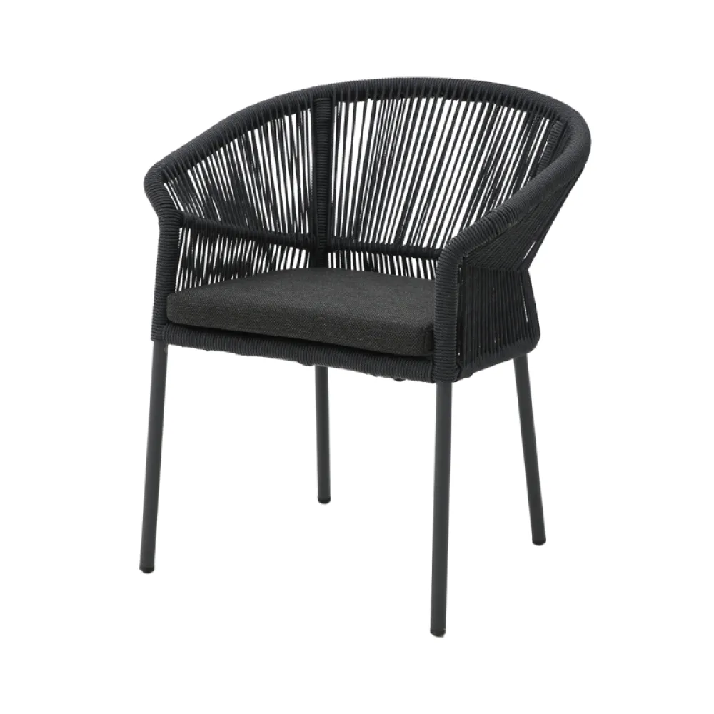 Chaise AUGUSTO 1616 black en technorattan empilable