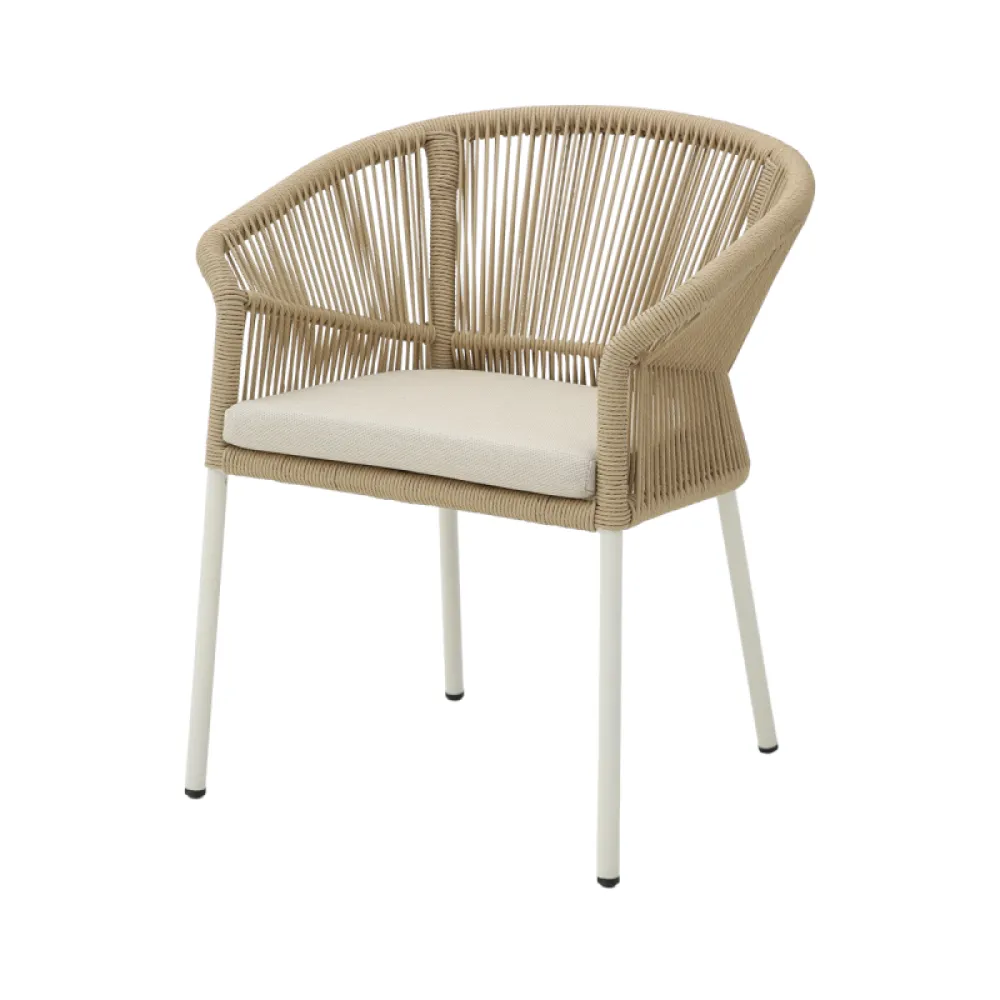 Chaise AUGUSTO 3017 beige en technorattan empilable