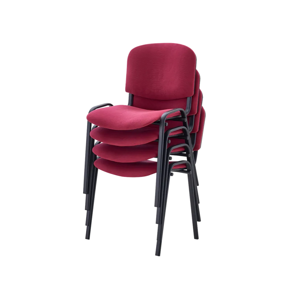 Chaise professionnelle empilable rouge BHS.LV ISO 24H BL T0019