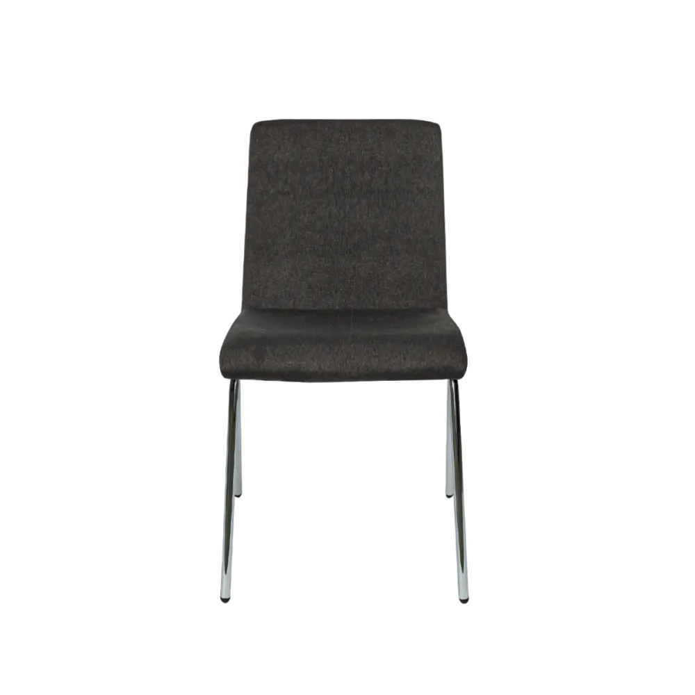 Chaise professionnelle TEXAS TAP CR noire à cadre argenté