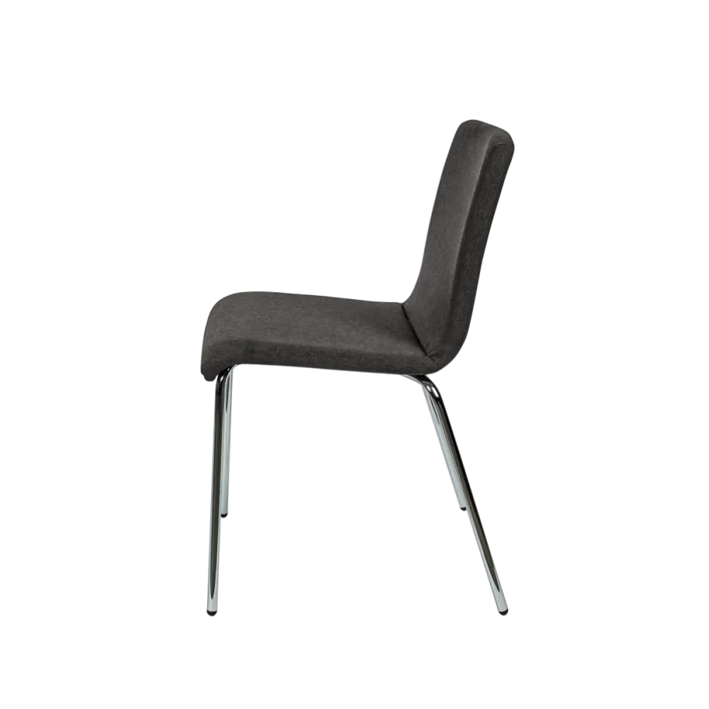 Chaise professionnelle TEXAS TAP CR noire à cadre argenté