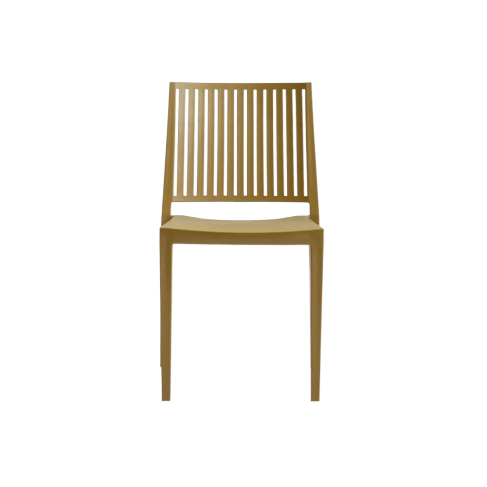 Chaise empilable GOMERA STRIPES 315 en polypropylène jaune moutarde