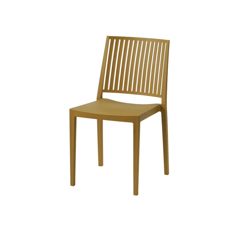 Chaise empilable GOMERA STRIPES 315 en polypropylène jaune moutarde