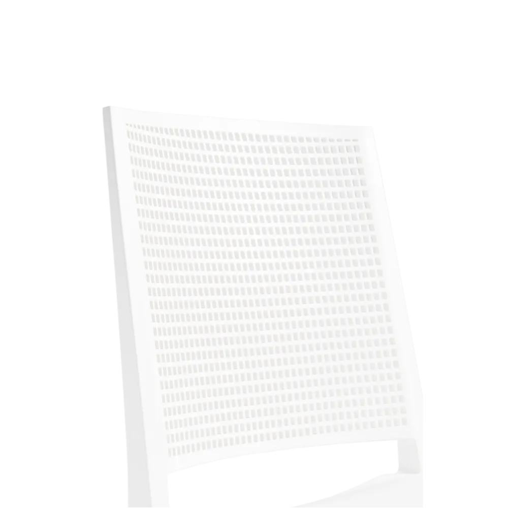 Chaise empilable GOMERA NET 521 en polypropylène blanc