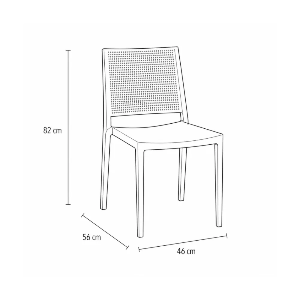 Chaise empilable GOMERA NET 521 en polypropylène blanc