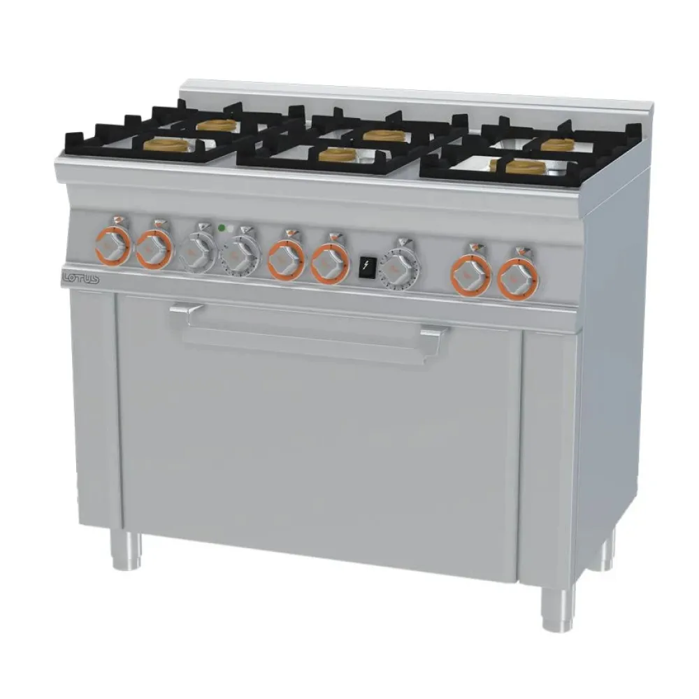 Plaque de cuisson gaz 6 feux avec four électrique statique LOTUS CF6-610GEM