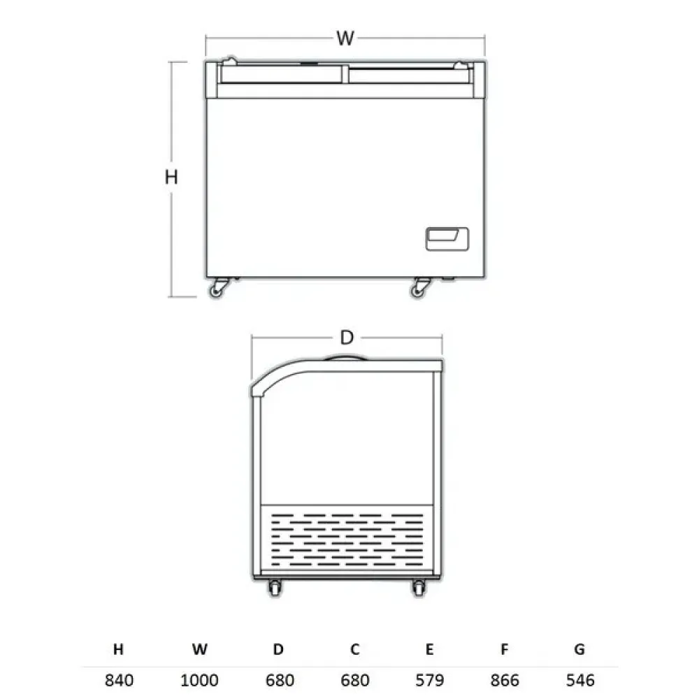 Vitrine réfrigérée et congélateur 292 L SCANDOMESTIC SIF300GC