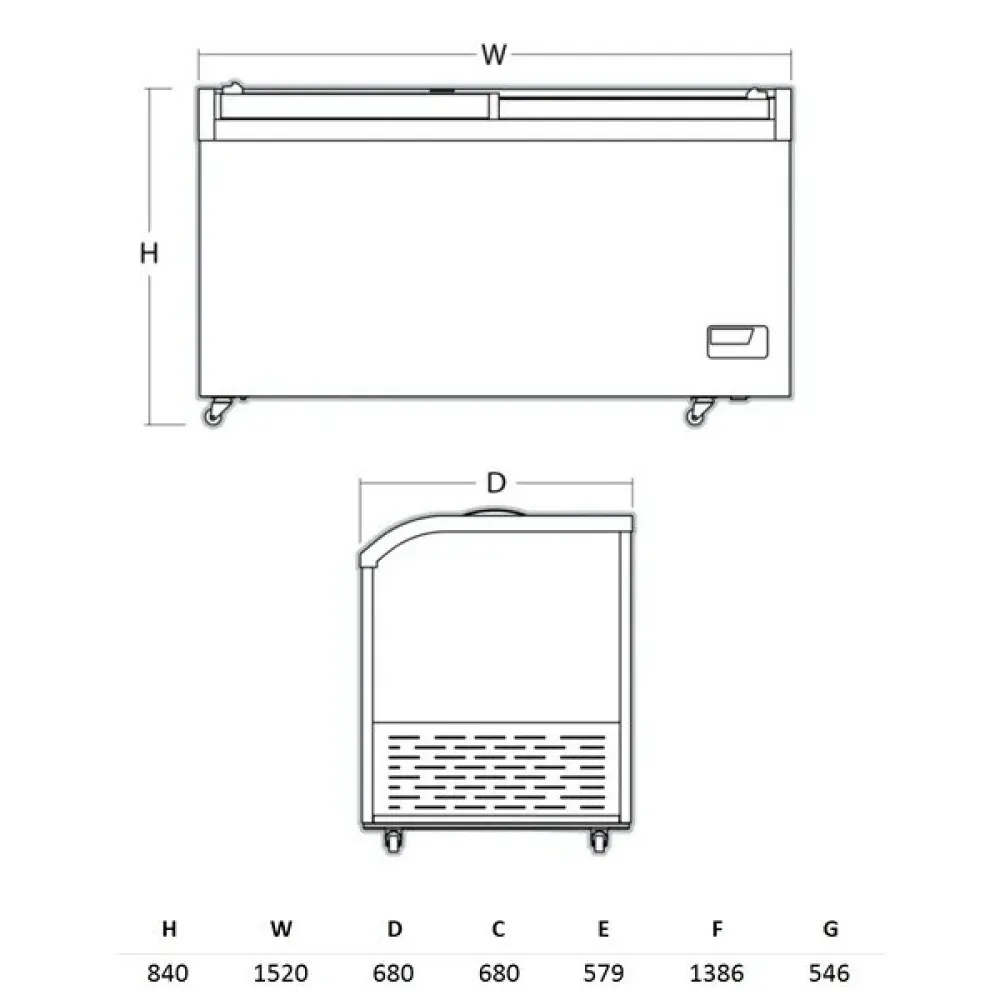 Vitrine réfrigérée et congélateur combiné 488 L SCANDOMESTIC SIF500GC