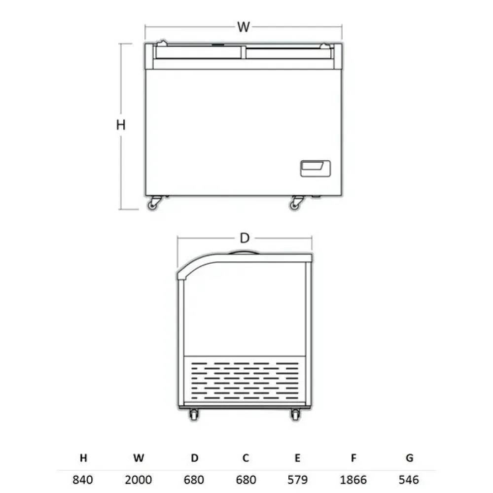 Vitrine réfrigérée et congélateur combiné 669 L SCANDOMESTIC SIF670GC