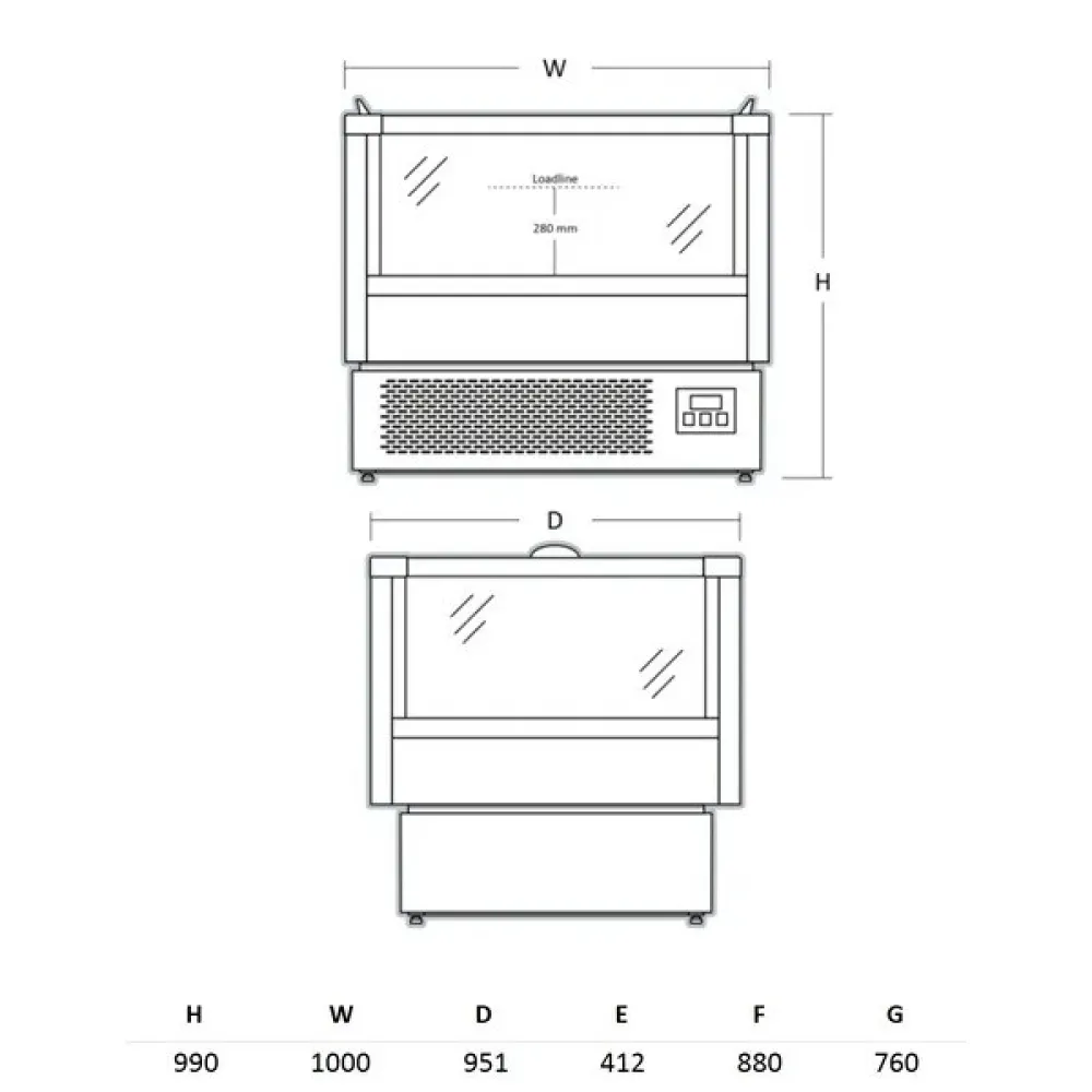 Congélateur vitrine à impulsion 230 L SCANDOMESTIC IMC1000BD
