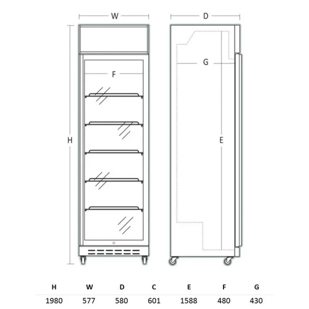 Armoire réfrigérée de présentation 386 L SCANDOMESTIC DCC420BWD