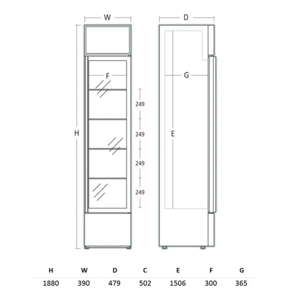 Vitrine réfrigérée 160 L SCANDOMESTIC DCC217BWD