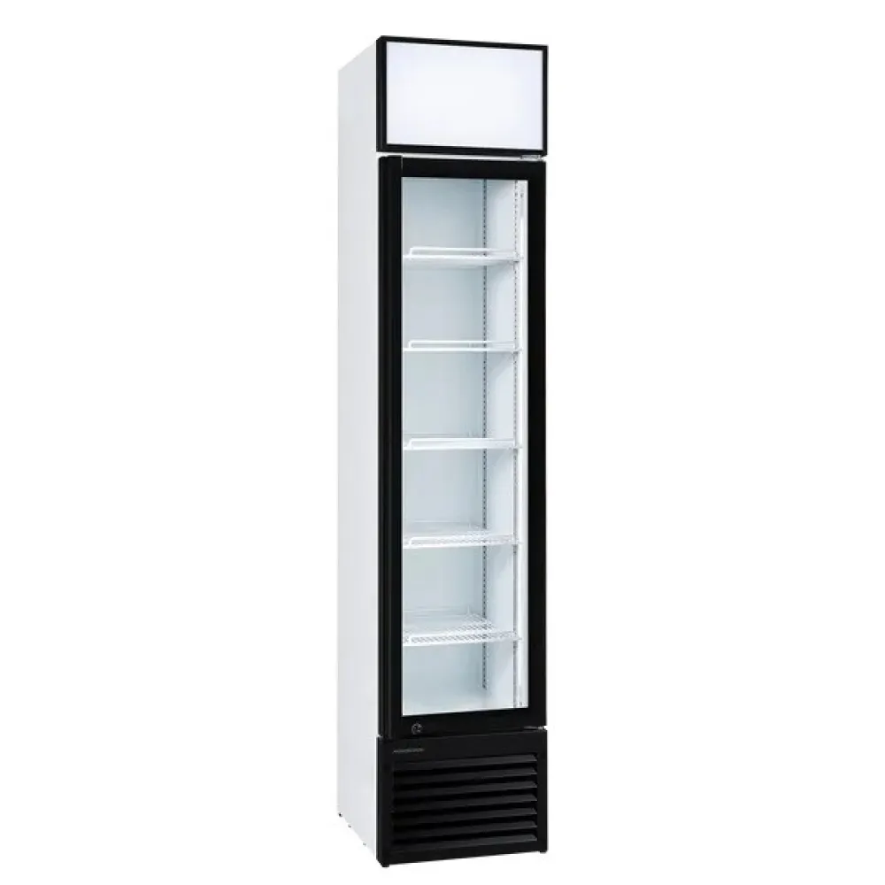 Vitrine réfrigérée 160 L SCANDOMESTIC DCC217WD pour présentation de bouteilles et canettes