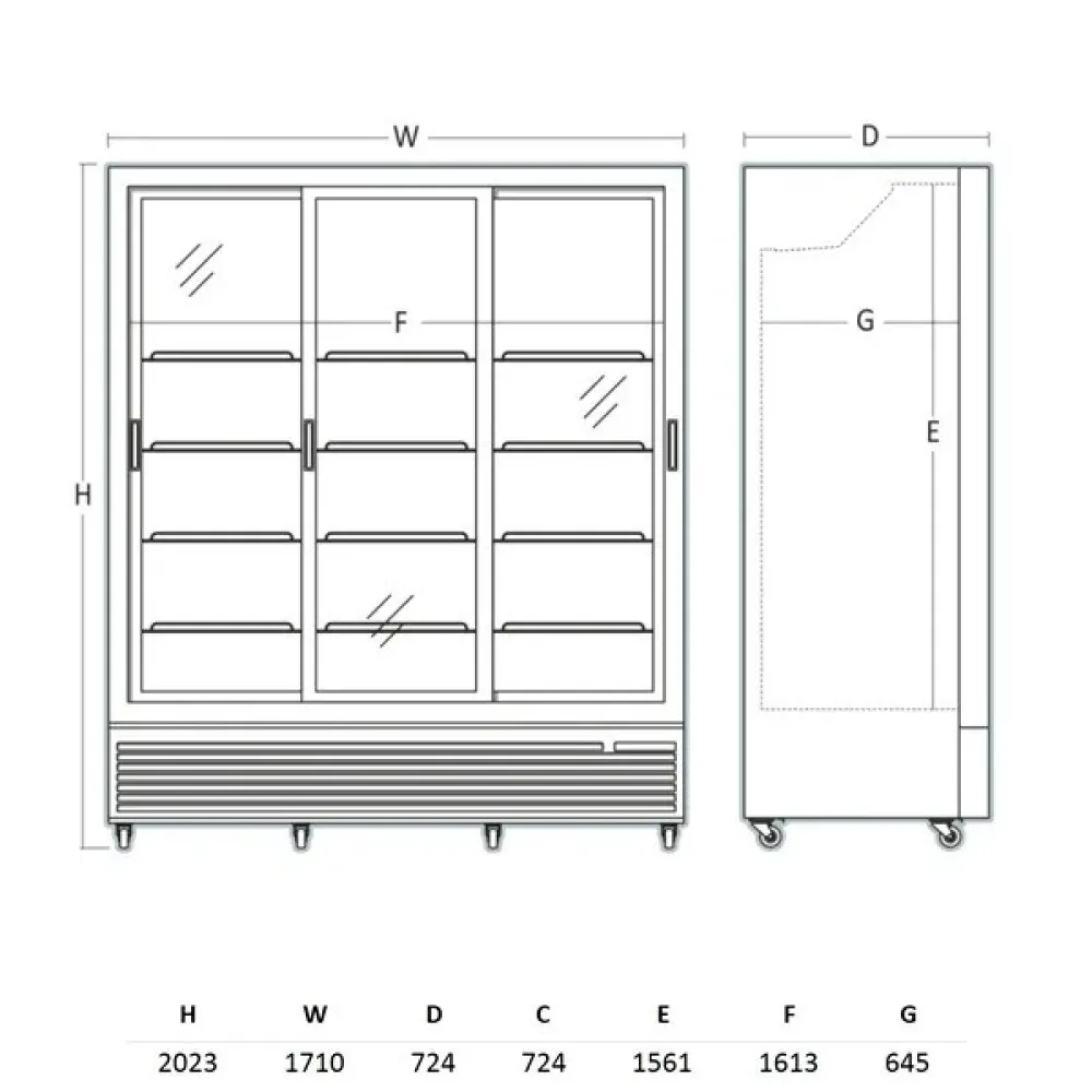 Armoire réfrigérée vitrée SCANDOMESTIC DC1500BSLD 1428 L