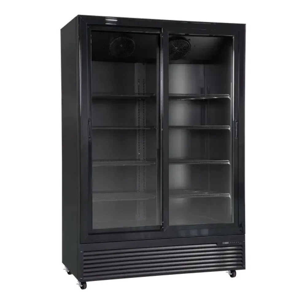 Vitrine réfrigérée professionnelle DC1300BSLD noire SCANDOMESTIC