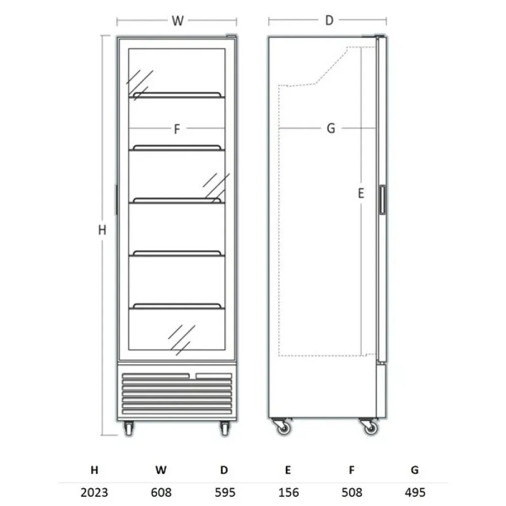 Vitrine réfrigérée professionnelle 361 L SCANDOMESTIC DC426BGD