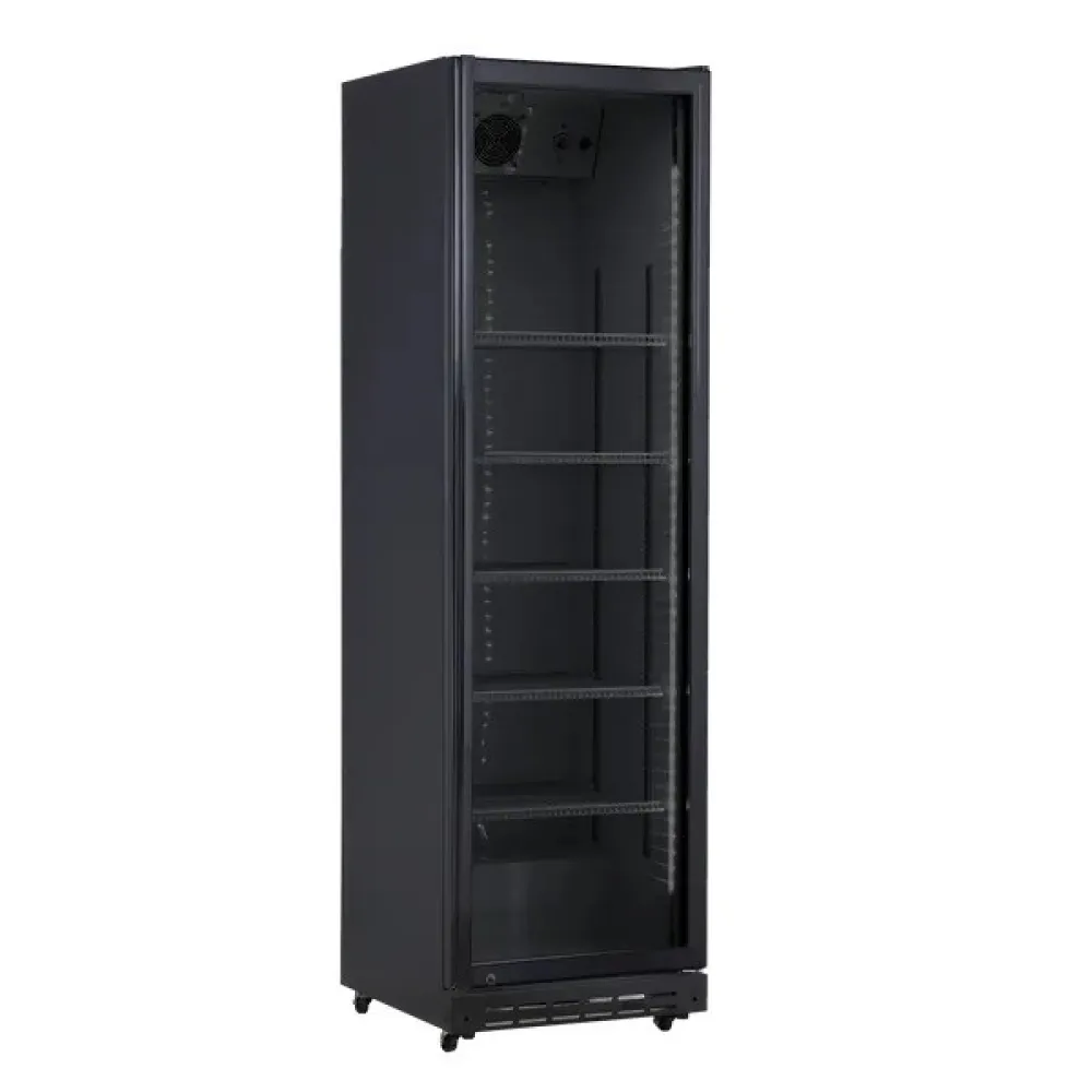 Réfrigérateur vitrine professionnel 392 L SCANDOMESTIC DC430BD noir