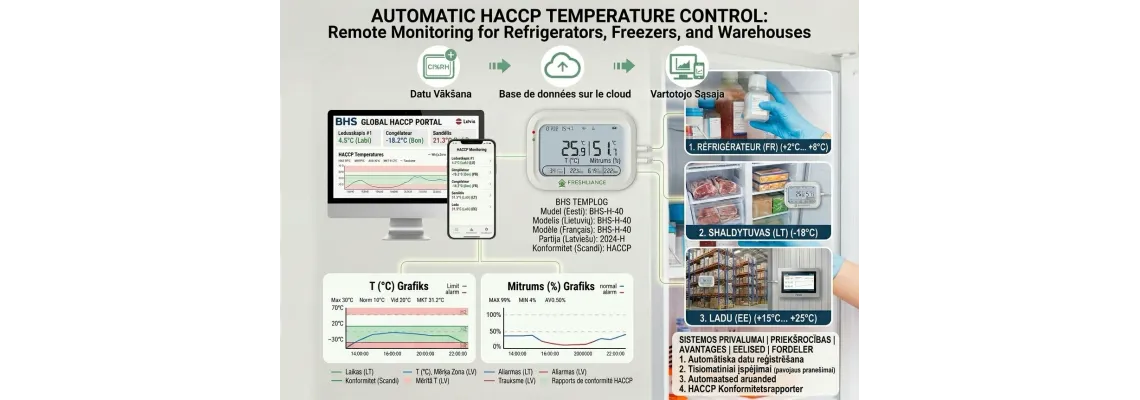 Contrôle automatique de la température pour HACCP : surveillance à distance des réfrigérateurs, congélateurs et espaces de stockage