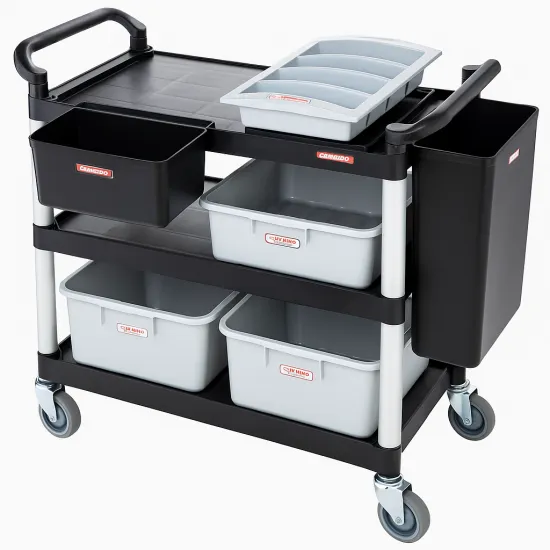 Chariot de service modulable en polypropylène – idéal pour la restauration